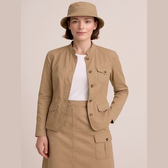 Eddie Bauer Dresses & Skirts - Vintage Eddie Bauer 2pc skirt and jacket set tan size 12 safari style